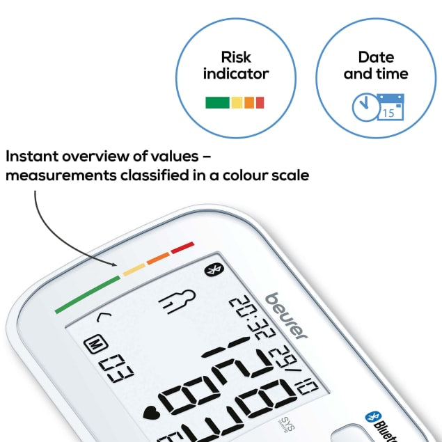 BEURER - Bluetooth Upper Arm Blood Pressure Monitor (BM57) - Cardiac X  Blood Pressure Monitor 