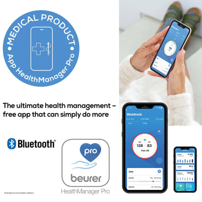 BEURER Healthmanager Pro Wrist Blood Pressure Monitor 'Bluetooth Enabled' (BC54) - CardiacX Blood Pressure Monitor 