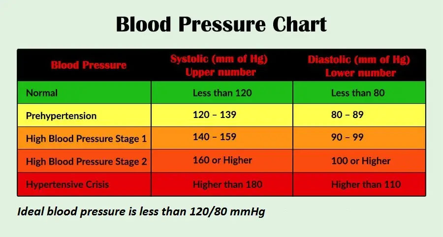 Universal Blood Pressure Graph for Adults | Cardiac X