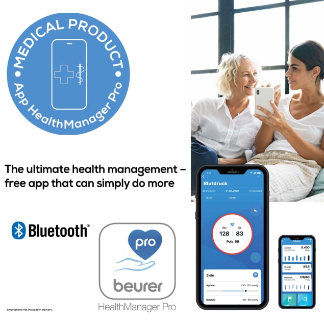 BEURER - Bluetooth Upper Arm Blood Pressure Monitor (BM57) - Cardiac X  Blood Pressure Monitor 