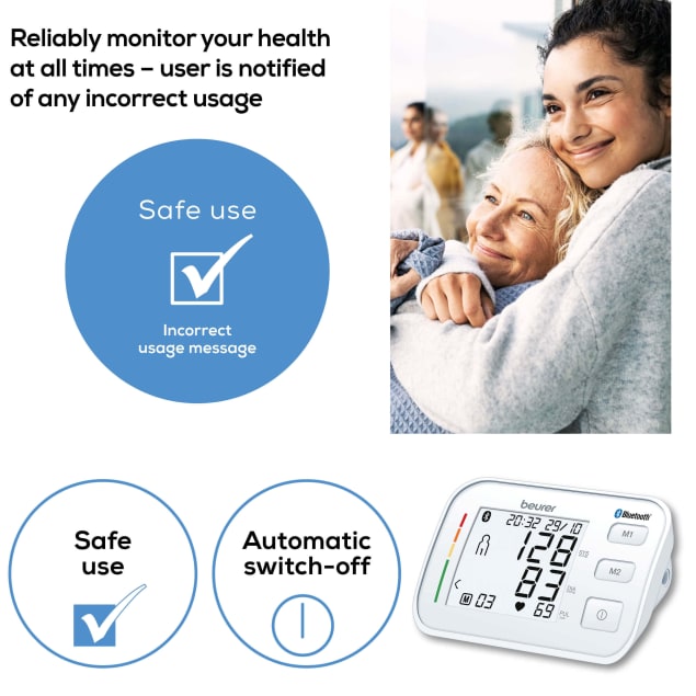 BEURER - Bluetooth Upper Arm Blood Pressure Monitor (BM57) - Cardiac X  Blood Pressure Monitor 