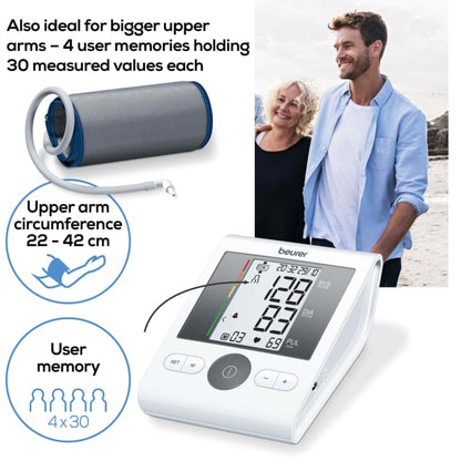 BEURER - Bluetooth Upper Arm Blood Pressure Monitor (BM28) - Cardiac X  Blood Pressure Monitor 