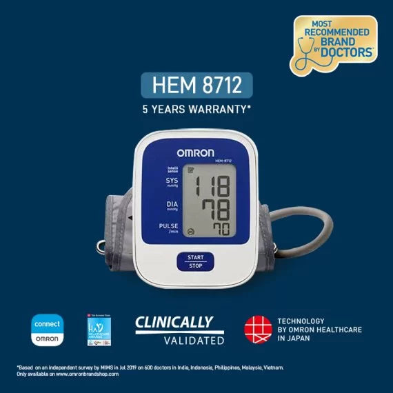 OMRON Automatic Blood Pressure Monitor HEM-8712 (AU) - Cardiac X  Blood Pressure Monitor 