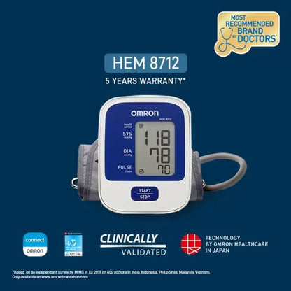 OMRON Automatic Blood Pressure Monitor HEM-8712 (AU) - Cardiac X  Blood Pressure Monitor 