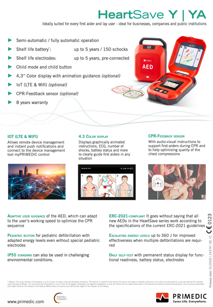 PRIMEDIC HeartSave Y8 Display CPR/WIFI/LTE (Semi Automatic)