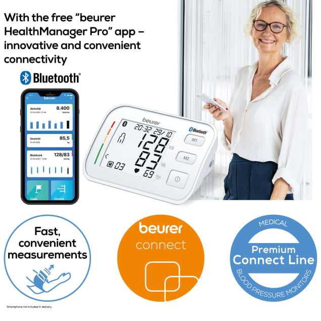 BEURER - Bluetooth Upper Arm Blood Pressure Monitor (BM57) - Cardiac X  Blood Pressure Monitor 